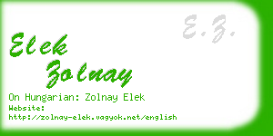 elek zolnay business card